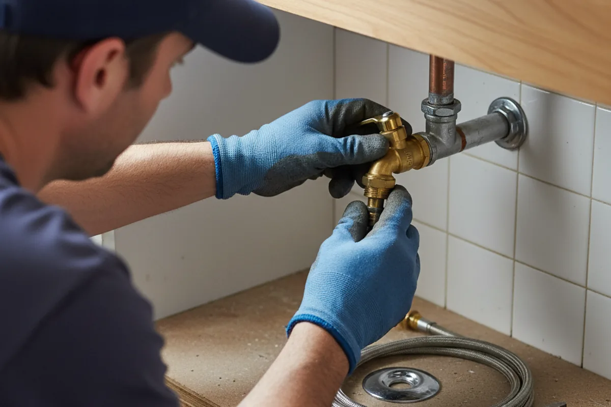 Shutoff valve and fitting work during Faucet and Fixture Repair in Greenleaf